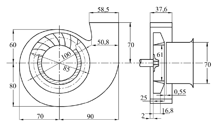 Вентилятор радиальный на схеме